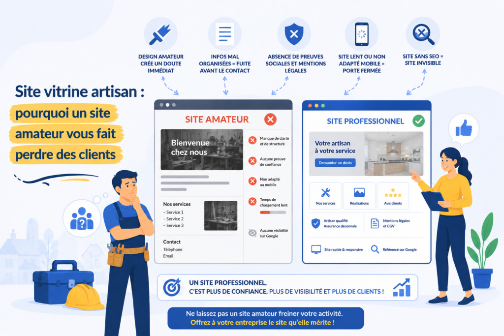 Site vitrine artisan un site amateur vous fait perdre des clients
