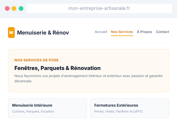 site vitrine professionnel pour présenter votre entreprise