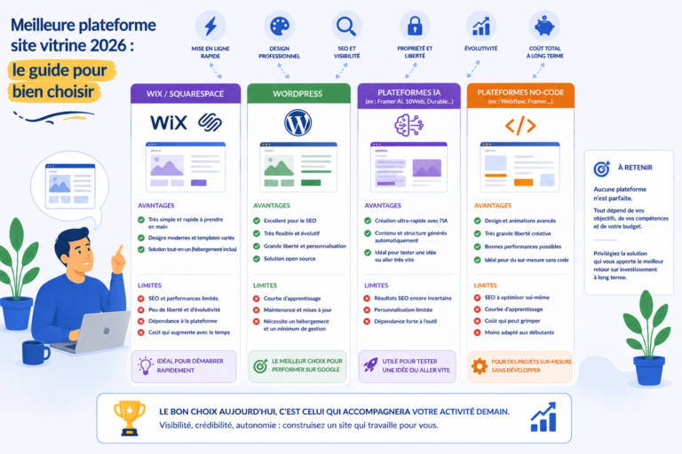 Meilleure plateforme site vitrine 2026 : le guide pour bien choisir